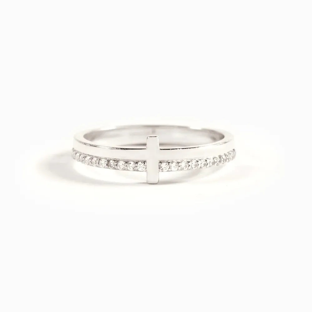 925 Sterling Silver Cross Ring
